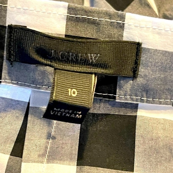 J. Crew Women's Black White Plaid Gingham Flannel Ruffled High Low Skirt, 10 - Picture 4 of 4